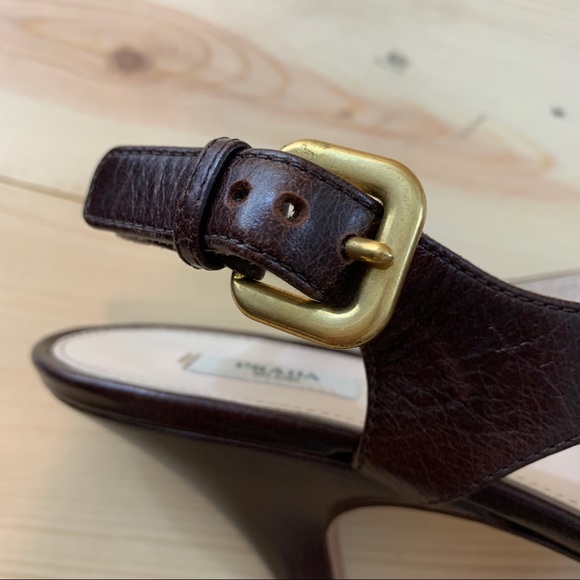 Prada brown leather cris cross platform sandals 40 - Picture 11 of 14